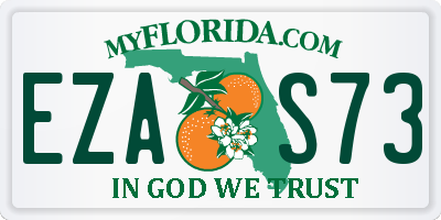FL license plate EZAS73