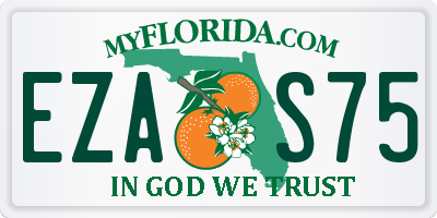FL license plate EZAS75