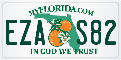 FL license plate EZAS82