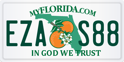 FL license plate EZAS88