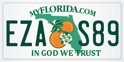 FL license plate EZAS89