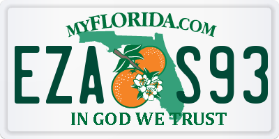 FL license plate EZAS93