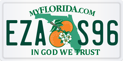 FL license plate EZAS96