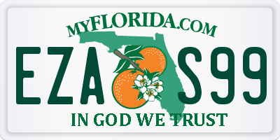 FL license plate EZAS99