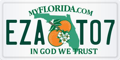 FL license plate EZAT07
