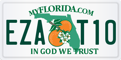 FL license plate EZAT10