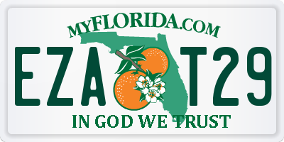 FL license plate EZAT29