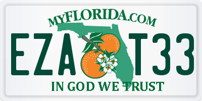 FL license plate EZAT33