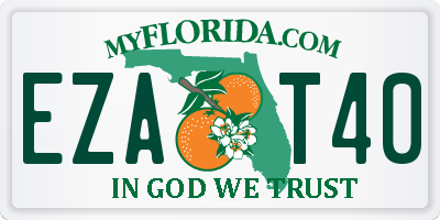 FL license plate EZAT40