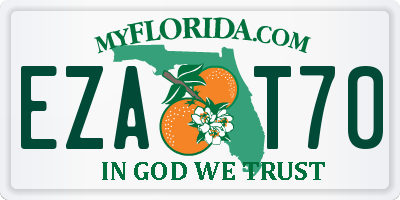 FL license plate EZAT70