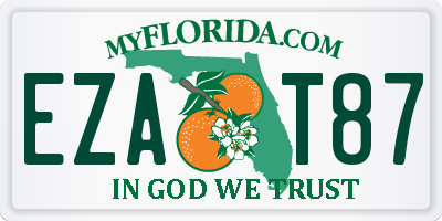 FL license plate EZAT87