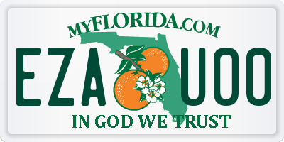 FL license plate EZAU00