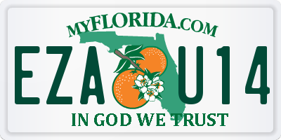 FL license plate EZAU14