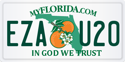 FL license plate EZAU20