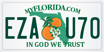 FL license plate EZAU70