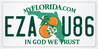 FL license plate EZAU86