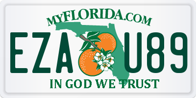 FL license plate EZAU89