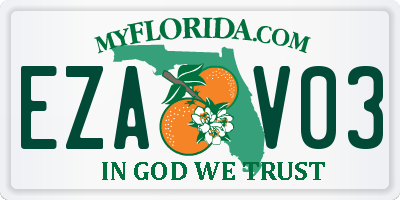 FL license plate EZAV03