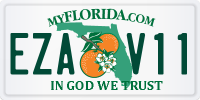 FL license plate EZAV11