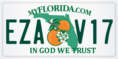 FL license plate EZAV17