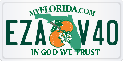 FL license plate EZAV40
