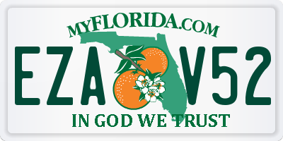 FL license plate EZAV52