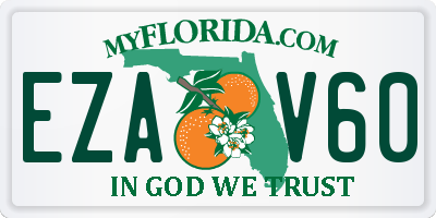 FL license plate EZAV60