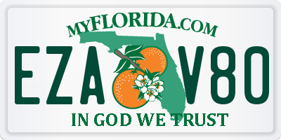 FL license plate EZAV80