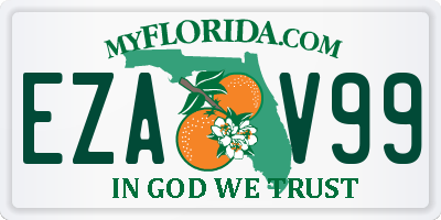 FL license plate EZAV99