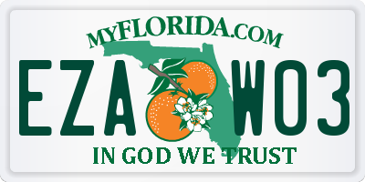 FL license plate EZAW03