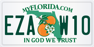 FL license plate EZAW10
