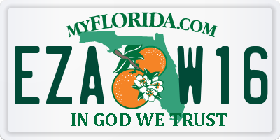 FL license plate EZAW16