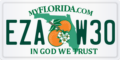 FL license plate EZAW30