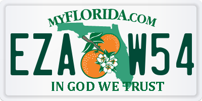 FL license plate EZAW54