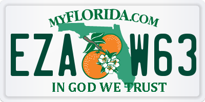 FL license plate EZAW63