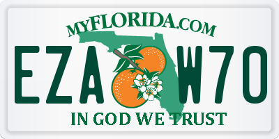 FL license plate EZAW70
