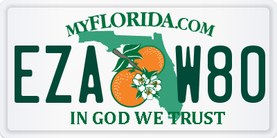 FL license plate EZAW80
