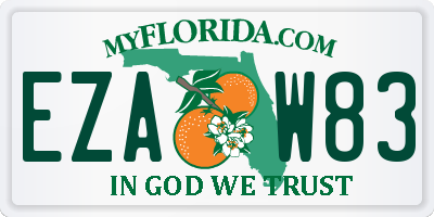 FL license plate EZAW83