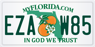 FL license plate EZAW85