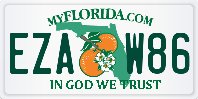 FL license plate EZAW86