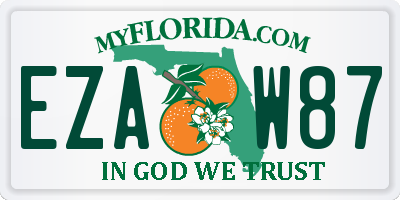 FL license plate EZAW87