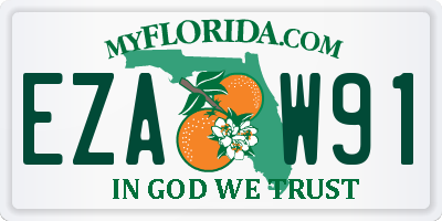 FL license plate EZAW91
