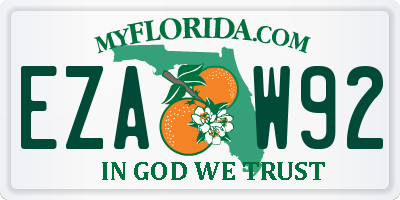 FL license plate EZAW92