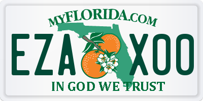 FL license plate EZAX00