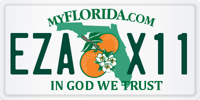 FL license plate EZAX11