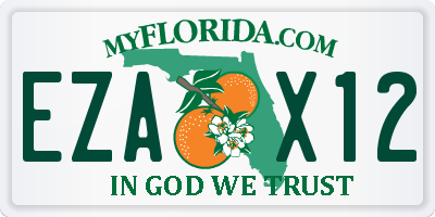 FL license plate EZAX12
