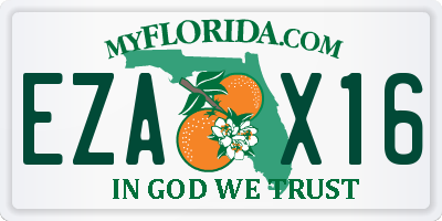 FL license plate EZAX16