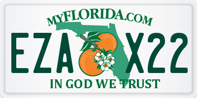 FL license plate EZAX22