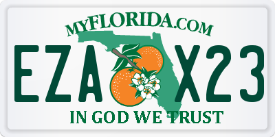 FL license plate EZAX23