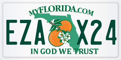 FL license plate EZAX24